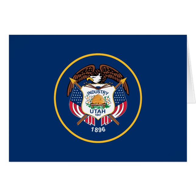 Utah delstatsflagga hälsningskort (Framsidan Horizontal)