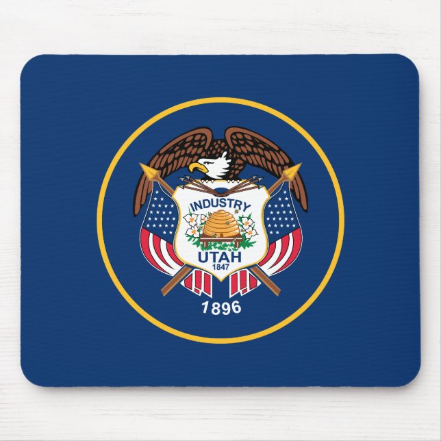 Utah delstatsflagga musmatta (Framsidan)