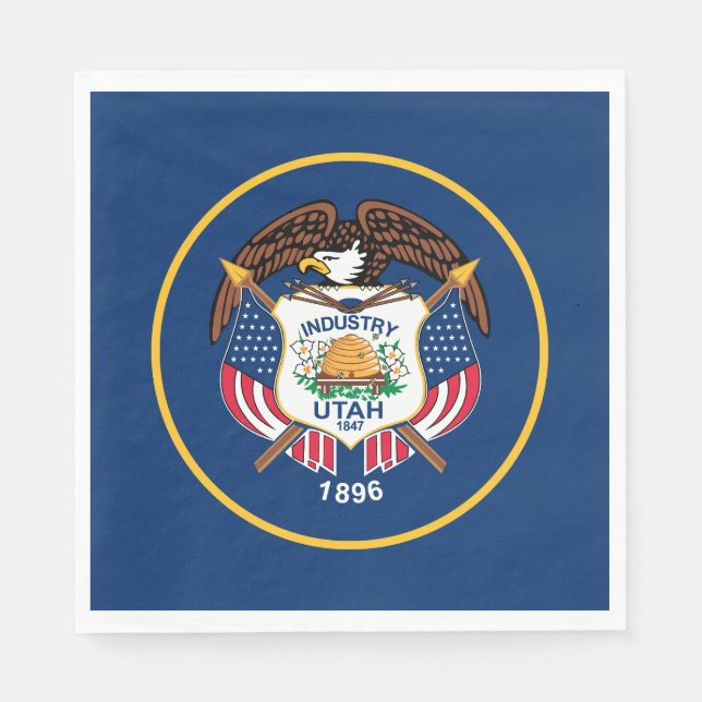 Utah delstatsflagga pappersservett (Framsidan)