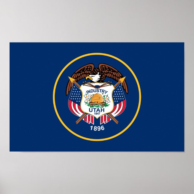 Utah delstatsflagga poster (Framsidan)