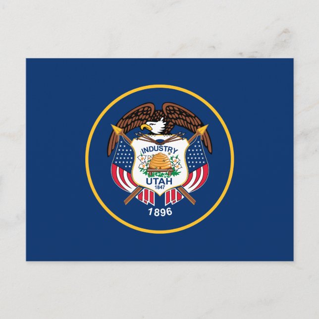 Utah delstatsflagga vykort (Framsida)