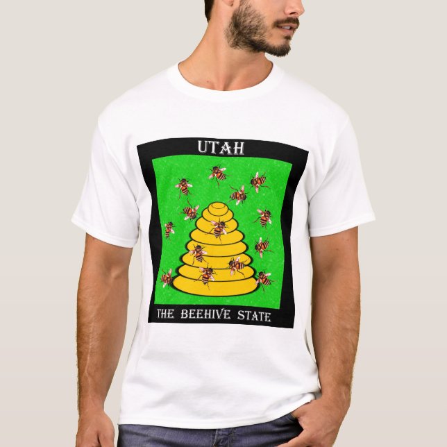 Utah den statliga bikupan t-shirt (Framsida)