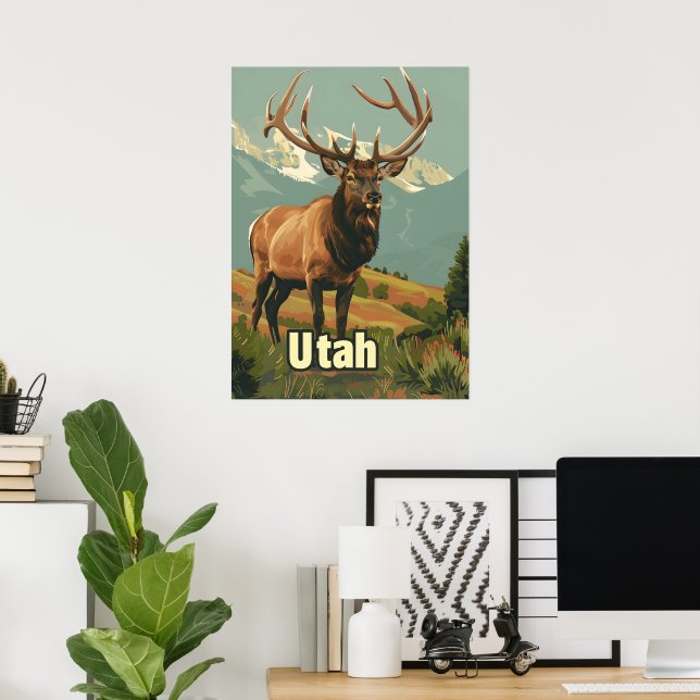 Utah Elk Poster (Hemmakontoret)