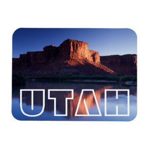 Utah, En mesa reflekterande i Coloradofloden 2 Magnet