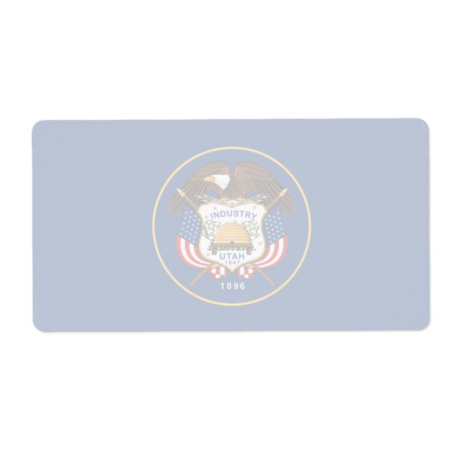 Utah Faint Flagga Shipping Label Fraktsedel (Framsidan)