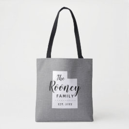 Utah Family Monogram State Tote Bag Tygkasse