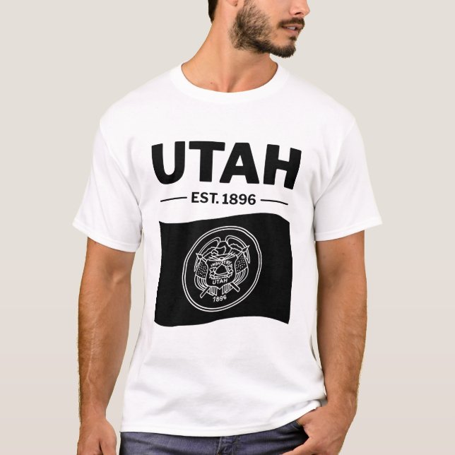 Utah flag USA T Shirt (Framsida)
