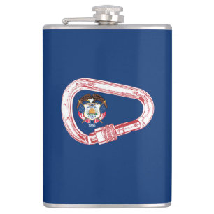 Utah flagg klättring carabiner fickplunta