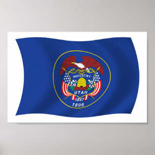 Utah Flagga Affisch Print