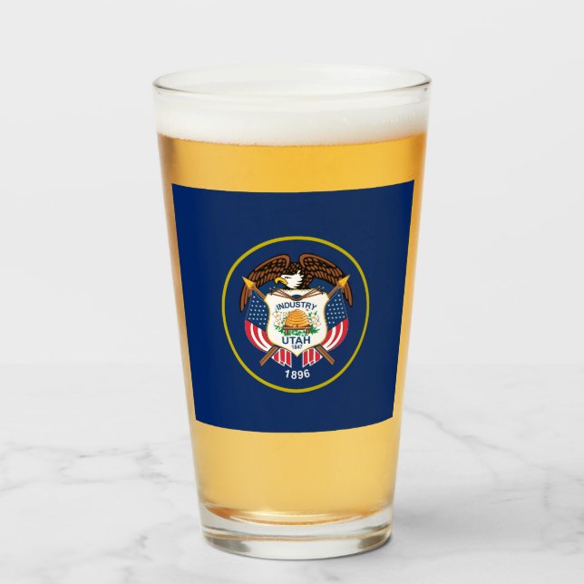 Utah flagga glaskopp (Framsida fylld)