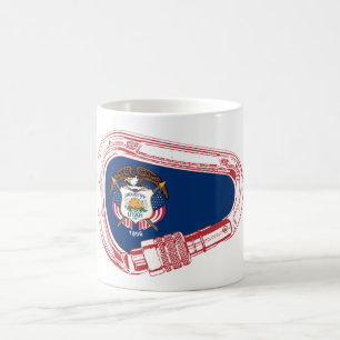 Utah Flagga klätting Carabiner Kaffemugg
