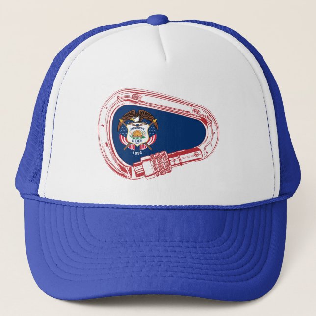Utah Flagga klätting Carabiner Keps (Framsida)