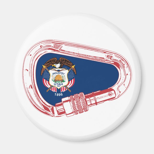 Utah Flagga klätting Carabiner Magnet (Framsidan)