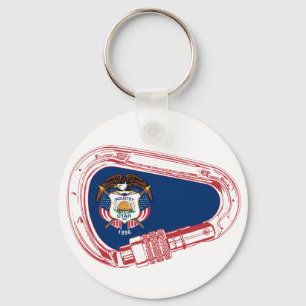 Utah Flagga klätting Carabiner Nyckelring