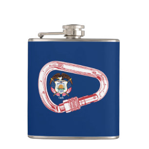 Utah Flagga Klättrare Carabiner Fickplunta