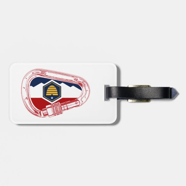 Utah Flagga Klipp Klättring Carabiner Bagagebricka (Baksida Vågrät)