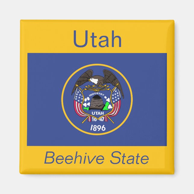 Utah Flagga Magnet (Framsidan)