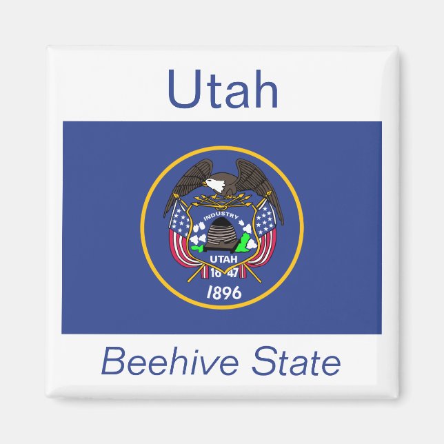 Utah Flagga Magnet (Framsidan)