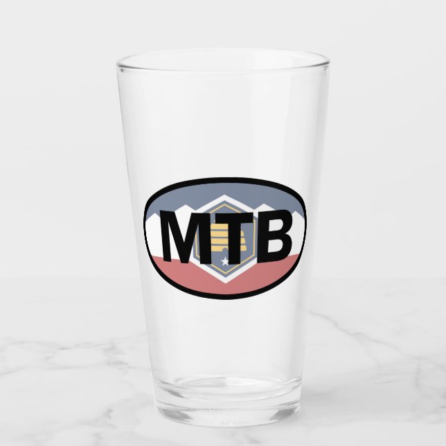 Utah Flagga Mountain Biking Oval Glaskopp (Framsida)