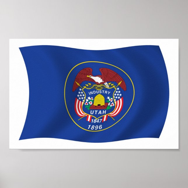 Utah-Flagga Poster utskrift (Framsidan)