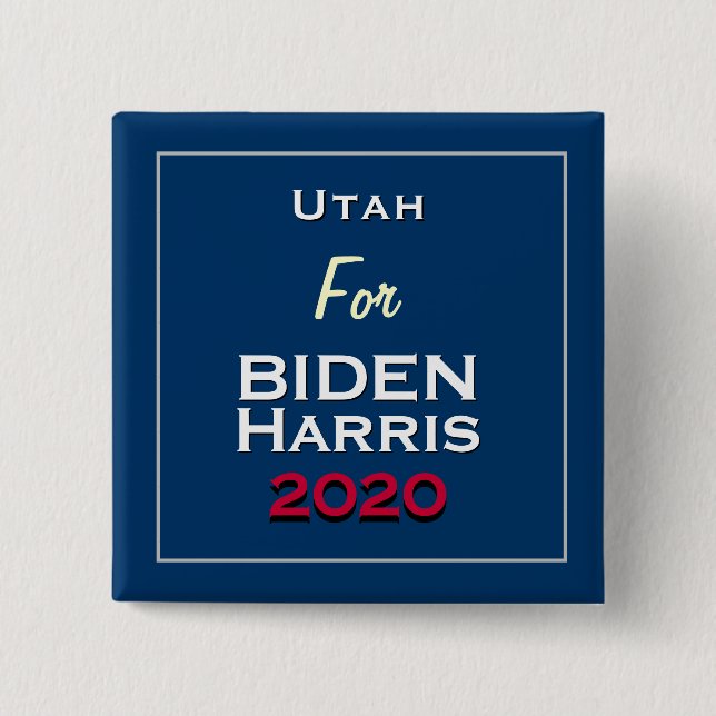 Utah for BIDEN HARRIS 2020 Square Knapp (Framsida)