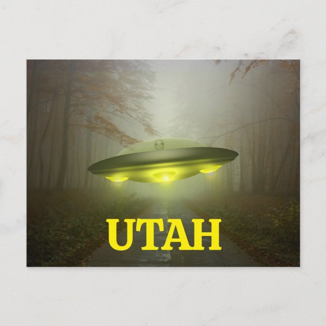 UTAH FUNNY SPACESHIP UFO-vykort Vykort (Framsida)