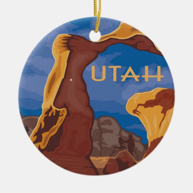 Utah Grand Staircase vintage stil Julgransprydnad Keramik (Framsidan)