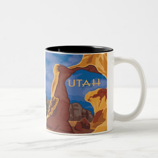 Utah Grand Staircase vintage stil Två-Tonad Mugg (Höger)
