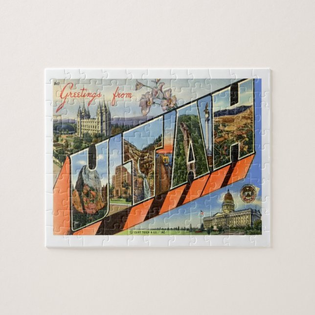 Utah Hälsning från USA Stater Pussel (Horisontell)