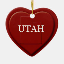 Utah Heart Karta jul Ornamet
