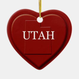 Utah Heart Karta jul Ornamet Julgransprydnad Keramik