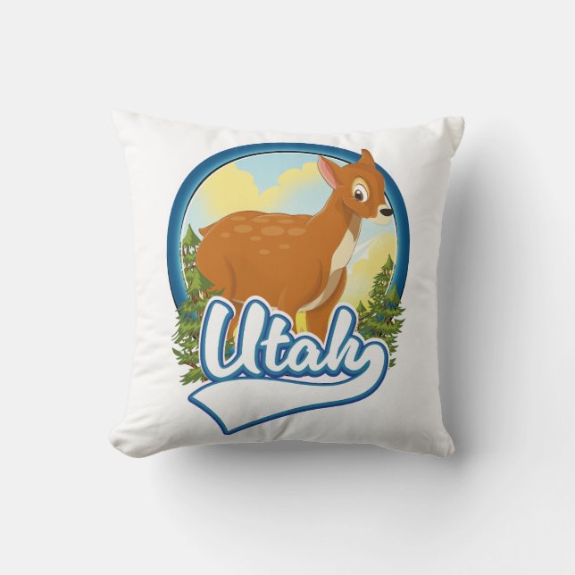 Utah Hjort Travel logotyp Kudde (Framsida)