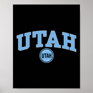 Utah Hockey Club Båge över grå Nhl officiellt lice Poster