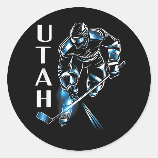 Utah Hockey Runt Klistermärke (Framsida)