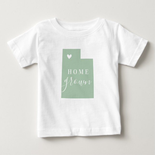 Utah Home Grown | Redigerbar Färg-stat Karta T Shirt (Framsida)