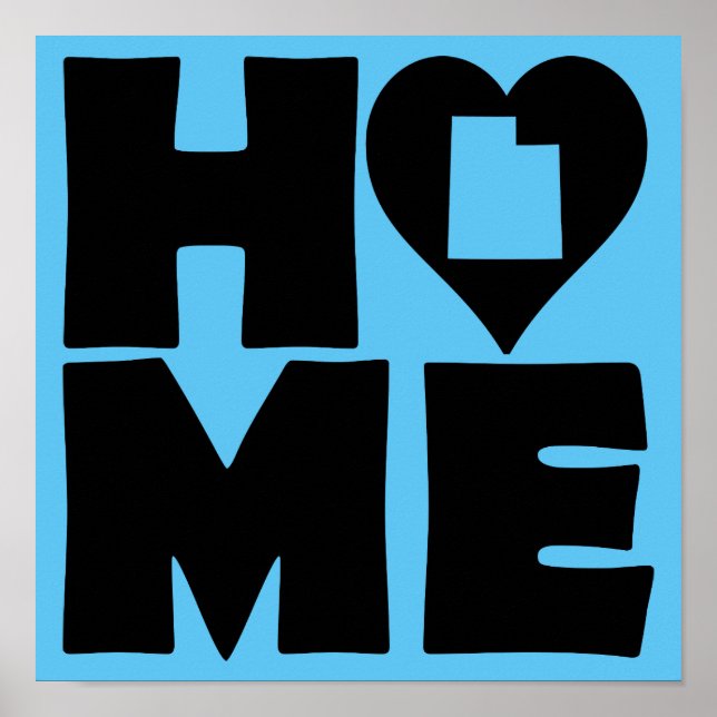 Utah Home Heart State-skyltsignatur Poster (Framsidan)