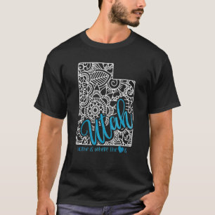 Utah Home State utav Mandala Karta USA USA USA USA T Shirt