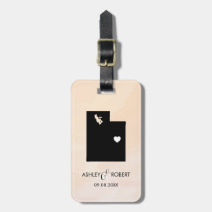 Utah Karta Bröllop Luggage Tag, Anpassningsbar Gif Bagagebricka