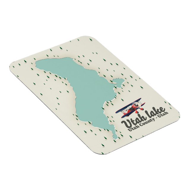 Utah Lake, Utah rese karta Magnet (Högersidan)