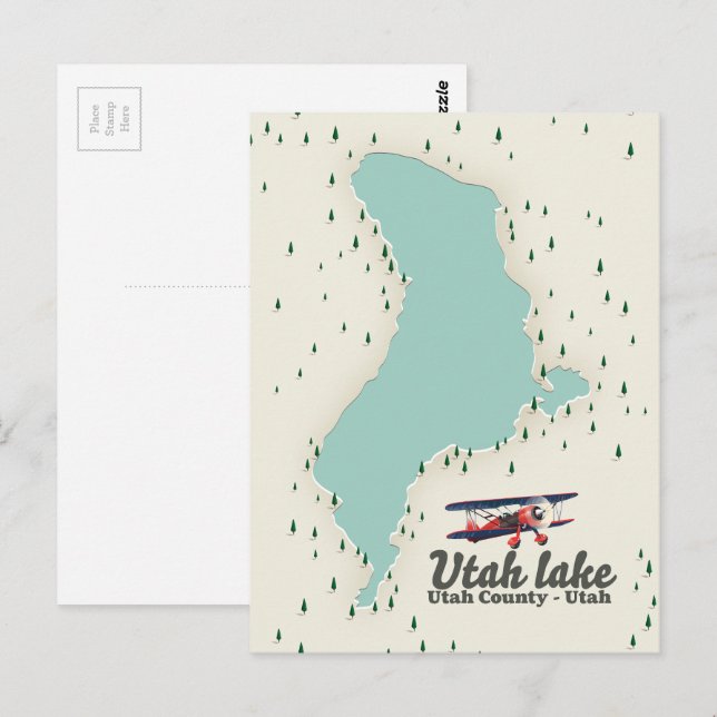 Utah Lake, Utah reskarta Vykort (Fram/baksida)