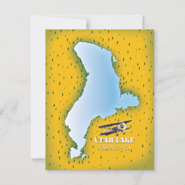 Utah Lake, Utah Valley kart resa affisch. (Framsida)