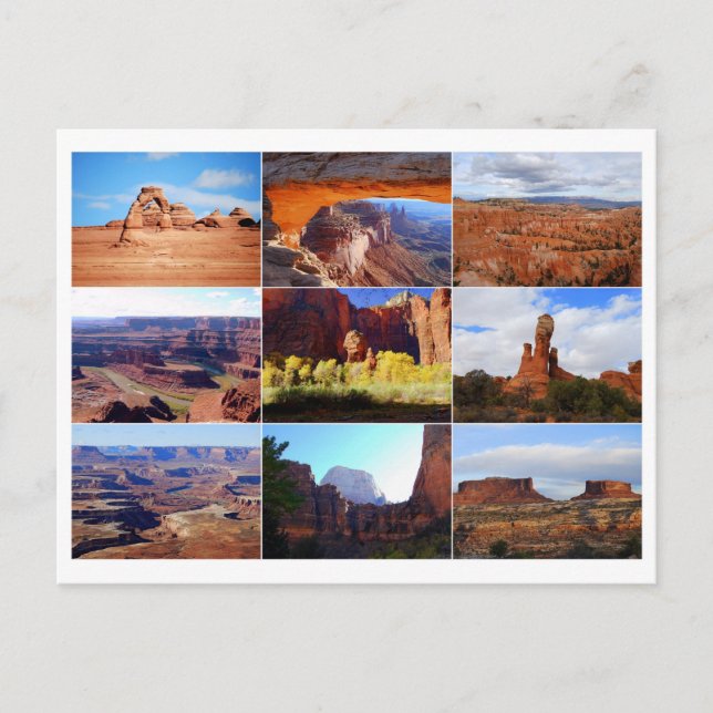 Utah Landmärken Collage vykort (Framsida)