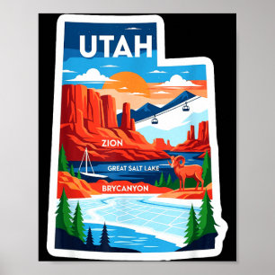 Utah landskap äventyr väntar färgglada natursköna poster