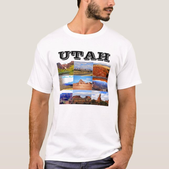 Utah landskap Collagesymboler Tee Shirt (Framsida)