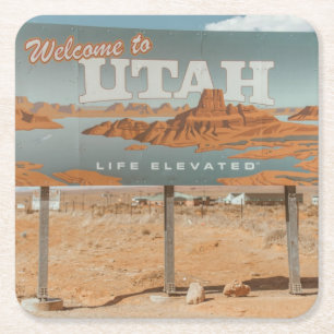 Utah Life Elevated Underlägg Papper Kvadrat