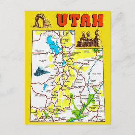 Utah Map Postcard Vykort