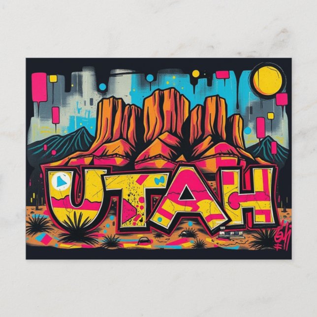Utah Monument Valley graffiti Postcard Vykort (Framsida)