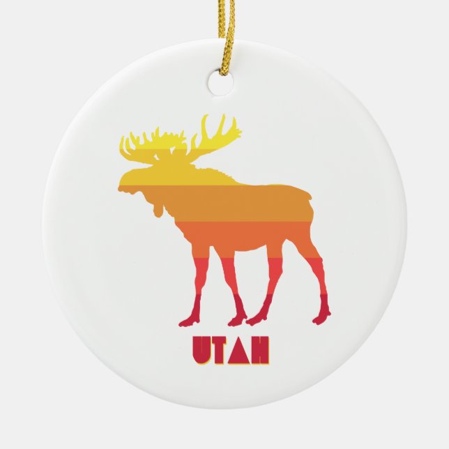 Utah Moose Julgransprydnad Keramik (Framsidan)