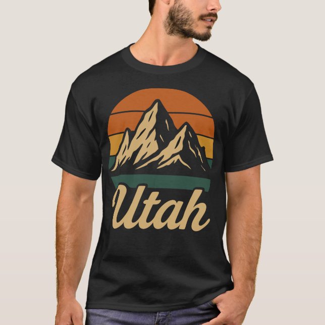 Utah Mountains USA State T Shirt (Framsida)