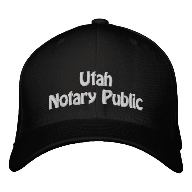 Utah Notary Public Embroired Baseball Cap Broderad Keps (Framsida)